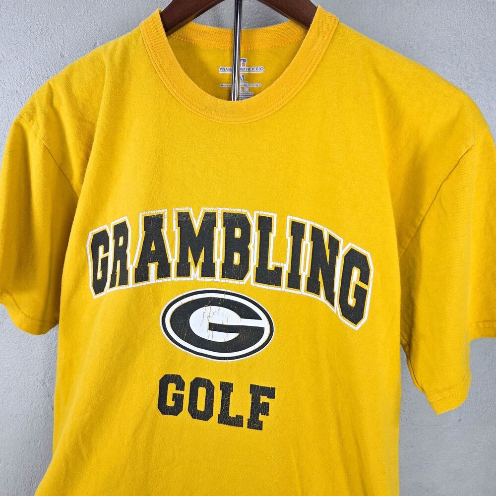 Vintage Y2K Russell Athletic Grambling State University Golf T Shirt Sz M